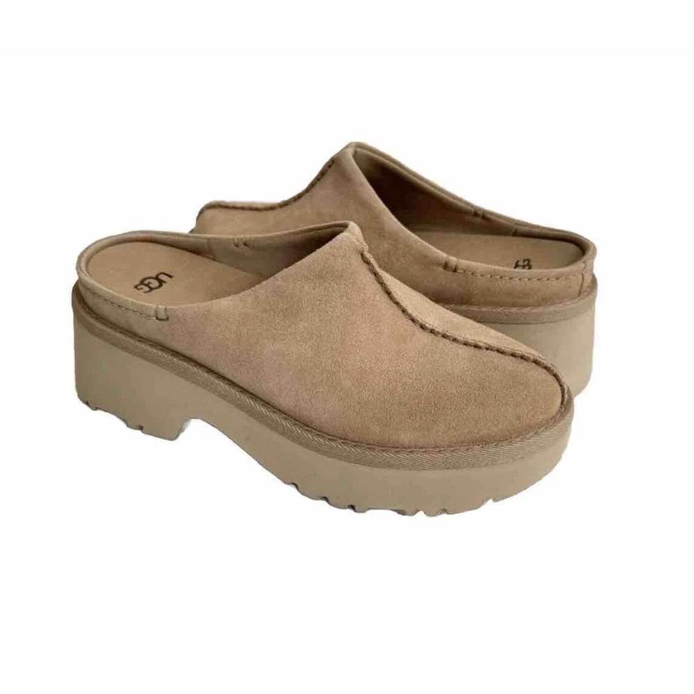 UGG NEW HEIGHTS CLOG SAND SLIP ON PLATFORM SANDALS